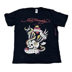Vintage Ed Hardy Christian Audigier Shirt Eagle Skull Snake New York Shirt USA